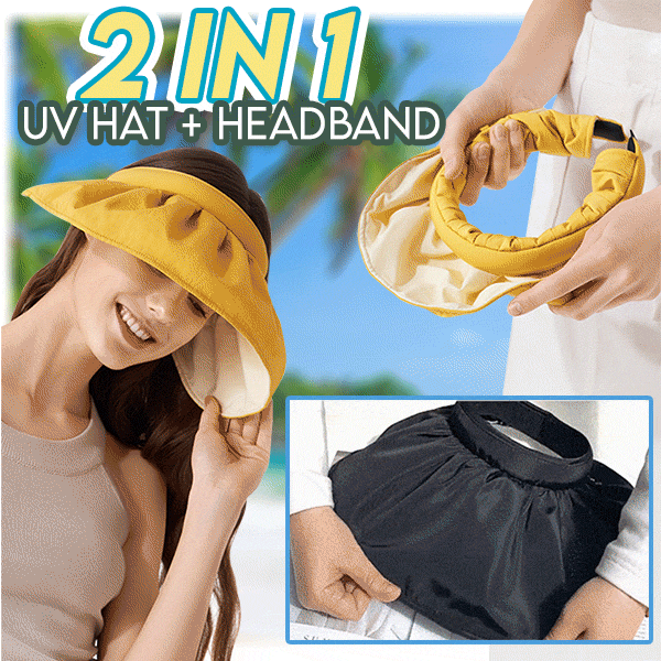 Banda para el cabello con sombrero para el sol de dos vías