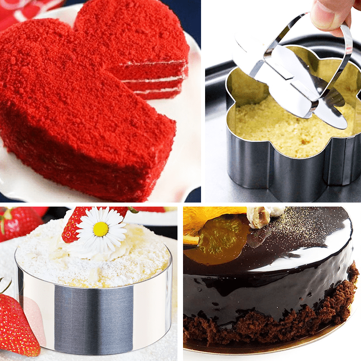 Juego de moldes para pasteles redondos 3D DIY