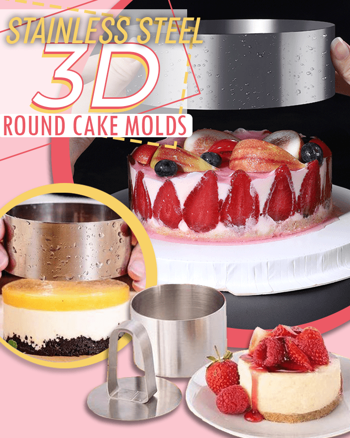 Juego de moldes para pasteles redondos 3D DIY